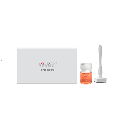 Coclecim hair serum with applicator and packaging available at the longevity chemist.